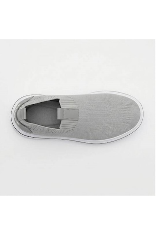 Daytex 1111 Erkek Slip-on - Full Triko Örgü Sportif Kalın Eva Taban Sneaker Gri