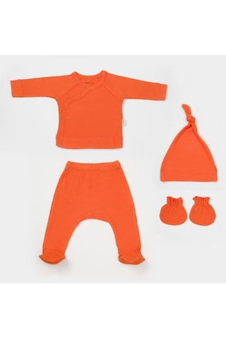BabyCosy Organik Modal 4 Lü Set Csym26506 Turuncu