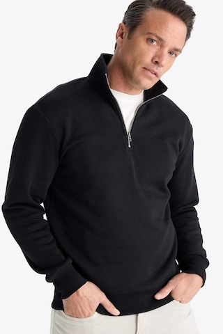 Defacto Regular Fit Dik Yaka Yarım Fermuarlı İçi Yumuşak Tüylü Basic Düz Sweatshirt X7405az25aubk81 Siyah