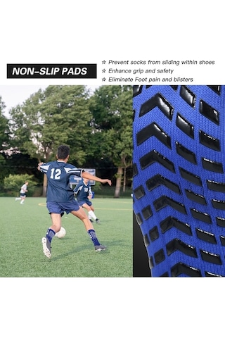 Willowhaven Erkek Kadınlar İçin 3 Çift Kaymaz Futbol Basketbol Yoga Çorapları Set A-e, 38-45 Beden Çok Renkli