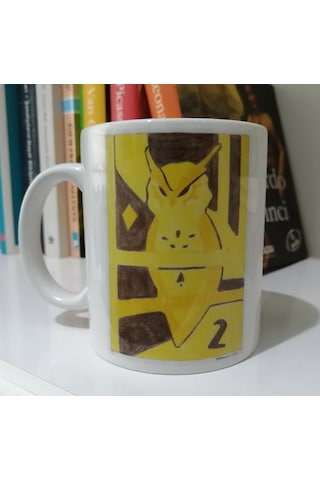 4 Adet Kupa Bardak Beyaz - Desenli