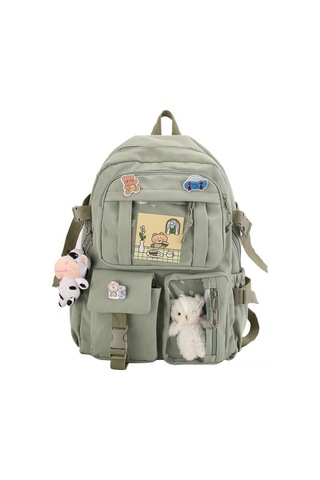 Dianziye Yeni Model Şık Ve Hacimli Ortaokul Çantası Yeşil Renk, Pratik Seyahat Çantası + Aksesuarlar Yeşil