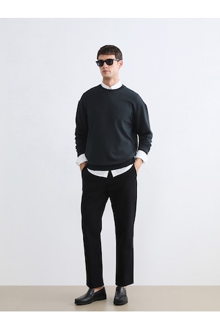 Lcw Vision Antrasit Bisiklet Yaka Erkek Sweatshirt