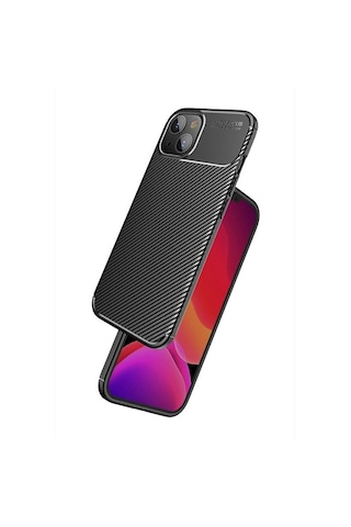 Smcaseİphone Uyumlu 13 Kılıf Negro Karbon Silikon Nano Ekran Koruyucu Siyah
