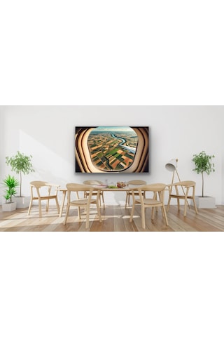 Bezos Uçak Penceresi Manzara Kanvas Tablo 100x160cm Bezos1 Çok Renkli