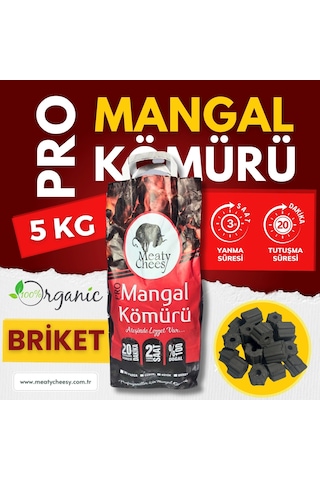 Meaty&cheesy Firehex Bio Karbon Mangal & Barbekü Kömürü Briket - 5 Kg