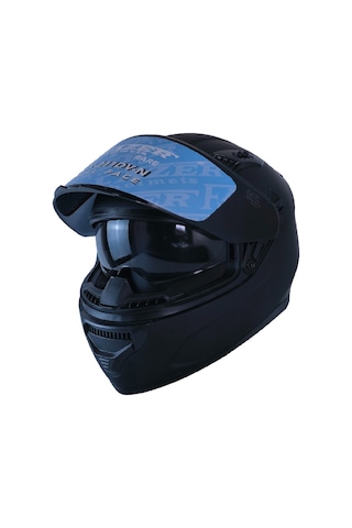 Fazer Ece 22.R06 Double Vizörlü Full Face Motor Kaskı Mat Sİyah