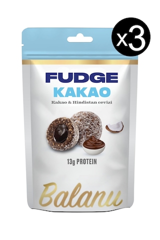 Fudge Hindistan Cevizi Kaplı Kakaolu Meyve Topları 110gr X3 Adet