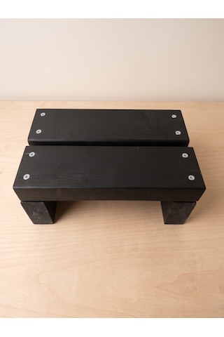 Nest Woodtr Doğal Ahşap Tek Katlı Basamak Tabure Yükseltici 30x25x15cm 1adet Siyah - Siyah