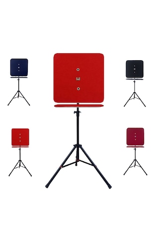 Raf Düzenekli Tripod Ayaklı Kare Dart Arkalık. Kırmızı