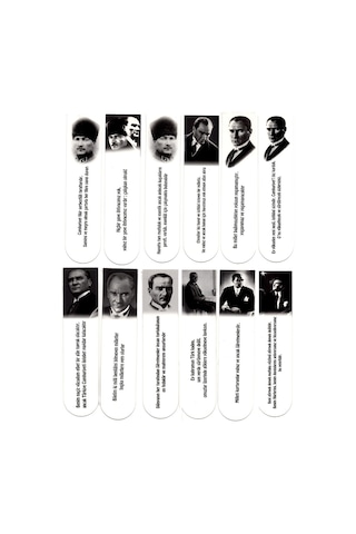 Atatürk Kitap Ayracı 12 Ayrı Set