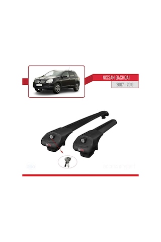 Nissan Qashqai 2007-2010 Arası İle Uyumlu Ace-1 Ara Atkı Tavan Barı Siyah
