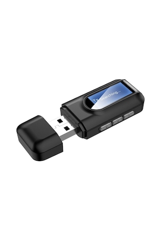Sones T11 2'si 1 Arada Usb Bluetooth 5.0 Verici Ve Alıcı Ses Adaptörü, Lcd Ekranlı Siyah