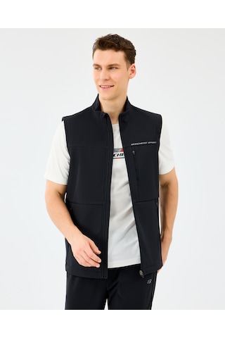 Skechers M Fitted Turtle Neck Softshell Vest Erkek Siyah Yelek S2520220-3817