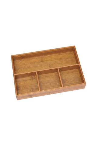 Lipper International 824 Düzenleyici Tepsi Bambu Ağacından, 4 Bölmeli, 29,5 X 20,3 X 4,5 Cm