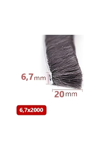 Cam Balkon, Sürgülü Kapı Fitili, Kıl Fitil Taban 6,7 Mm, Yükseklik 20 Mm, Uzunluk 10 Metre 67x2000 Diğer