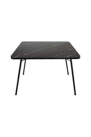 Bofigo Çam Desenli Katlanır Masa 60 x 80 CM - Siyah Ahşap