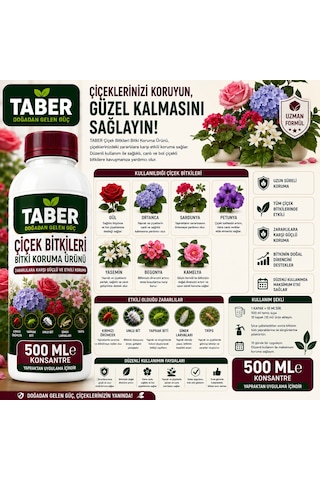 Taber Çiçek Bitki Bakım Ürünü 500 Ml Konsantre Çiçekler İçin Yapraktan Uygulama Diğer