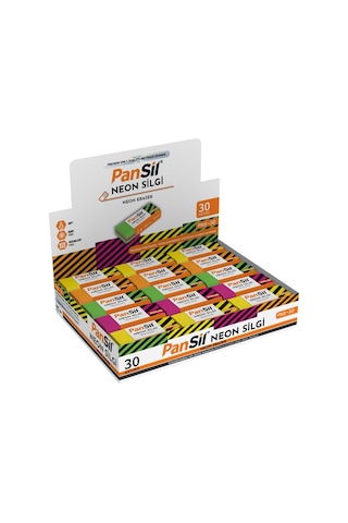 Pansil Neon Silgi-neon Eraser-24 Adet Çok Renkli