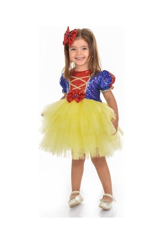 Pamuk Prenses Pul Payet Tütülü Kız Çocuk Parti Elbisesi