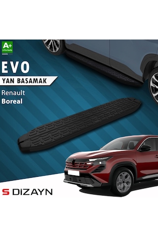 S-dizayn Renault Boreal Evo Siyah Yan Basamak 183 Cm 2025 Üzeri A+ Kalite