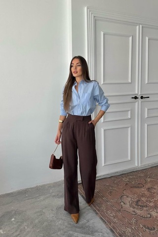 Munn Collection Kahverengi Pantolon Kahverengi