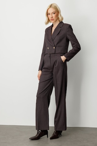 Ekol Kadın Simli Kumaş Wide Leg Pantolon 5171 Bordo Bordo