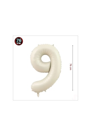 9 Yaş Rakam Krem Folyo Balon   76 CM