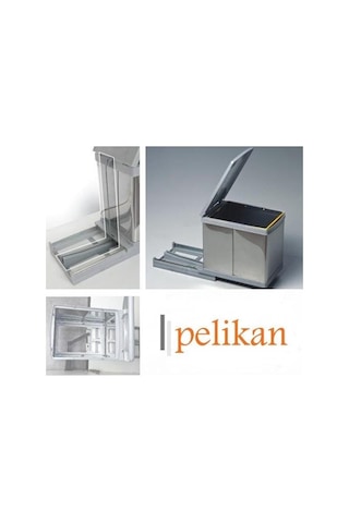 Pelikan 21700 Raylı Dolap İçi Çöp Kovası 16 Lt Krom