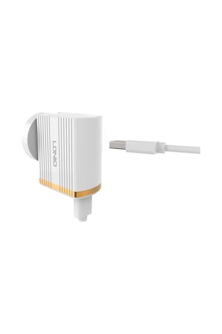 Ldnıo A1302q 2 İn 1 18w Qc3.0 Usb Arayüz Izgara Şekili Seyahat Şarj Cihazı Tip-c / Usb-c Veri Kablosu İle Cep Telefonu Şarj Cihazı, İngiltere Fişi Diğer