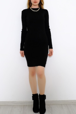 Bensu Store - Bisiklet Yaka Triko Elbise Siyah - 571.1612. 001