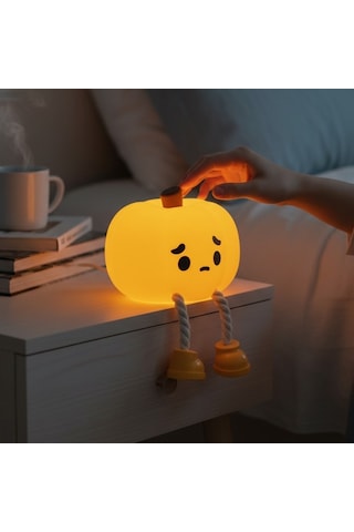 Sevimli Balkabağı Silikon Gece Lambası Yatak Odası Uyku Lambası Diğer