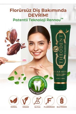 Theodent Classic & Kids Diş Macunu 2 Li Paket Rennou , Doğal Vegan Florürsüz 2 Li Avantajlı Paket Diş Minesi Bakımı