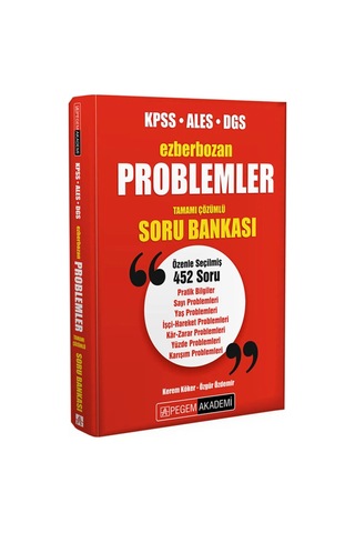 Kpss Ales Dgs Kolay Matematik Soru Bankası - Ezberbozan Problemler Tamamı Çözümlü Soru Bankası