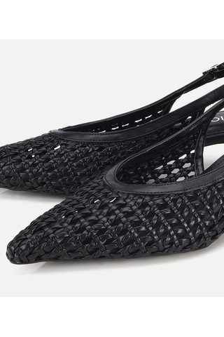 Hotiç Kadın Siyah Örgü Detaylı Mini Topuklu Stiletto 01ayh320790a100 01ayh320790a100