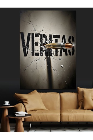 Ahşap Tablo Veritas Mermi Sanat Eseri