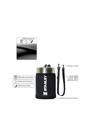 Stanley Neopren Termos Kılıfı Omuz Askılı 0.40 Lt Yemek Termosu Siyah