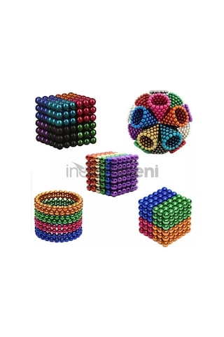 6 Farklı Karışık Altı Renkli Sihirli Manyetik Toplar Neodyum Mıknatıs Bilye 216 Adet 5 Mm