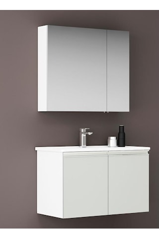Orka Terme 80 Cm Mdf Beyaz Banyo Dolabı Alt Modül Ve Lavabo Beyaz