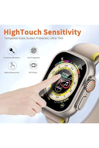 Apple Uyumlu Watch Ultra 49mm Ekran Koruyucu Flexible Esnek Cam 2 Adet