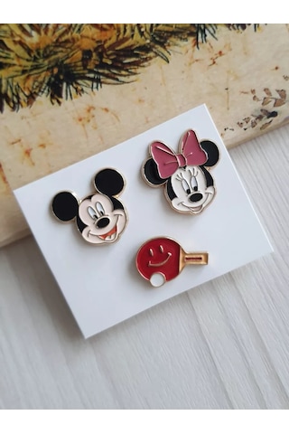 Proshik Mickey Mouse Broş Rozeti Seti 3 Adet 240561710 Siyah