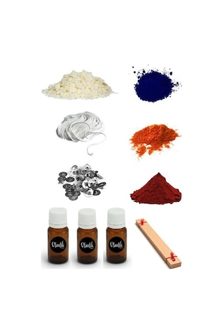 Soya Mum Yapım Seti,1Kg Soya Wax, Boya, Esans, Fitil, Çıtçıt