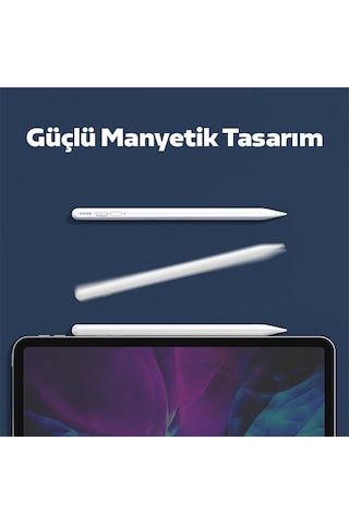 Baseus Anti Misoperation Kapasitif Stylus Tablet Telefon Dokunmatik Kalem Beyaz