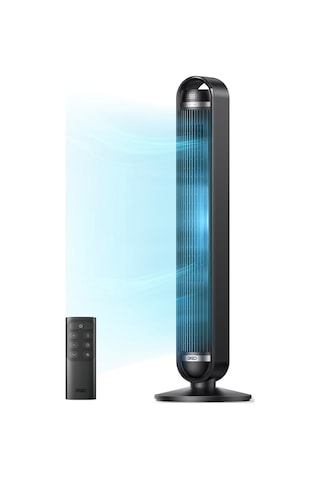 DREO Cruiser TF611S Kule Tipi Vantilatör, WiFi Kontrollü, Alexa Uyumlu, 25dB Sessiz Fan, 9 Hızlı, 90° Salınımlı, Kumandalı Siyah