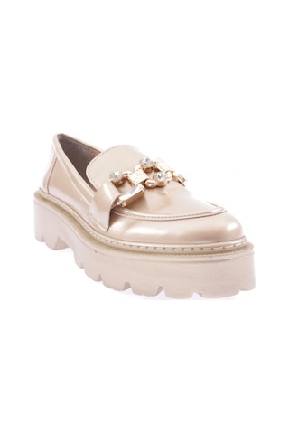Dgn 1001 Kadin Kristal Taşli Aksesuarli Loafer Ayakkabi 1001-2231-R6508 Altın