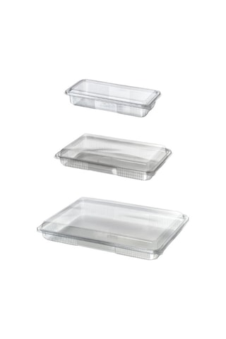30 Parça Plastik Tatlı Kabı Kilitli Kapaklı, Sızdırmaz, Kullan-at, 250/500/1000 Gr Şeffaf Tatlı Taşıma Seti Kahverengi