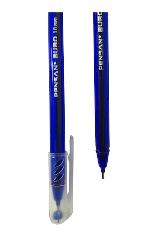 Büro Tükenmez Kalem Seti 1.0mm 15 Li 5 Mavi - 5 Siyah Çok Renkli