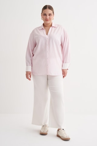 İnce Çizgili Gömlek-6242 Pembe