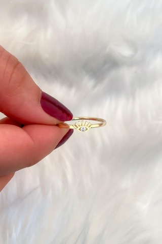 Fiyonk Kuyumculuk  14 Ayar Altın Göz Yüzük 001