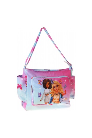 Wow Generation Kız Çocuk Butterfly Baskılı Turkuaz - Pembe Renkli Omuz Çantası - W6075 Çok Renkli